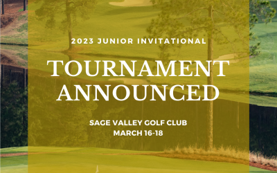 12th Junior Invitational To Be Contested at Sage Valley Golf Club March 16-18, 2023